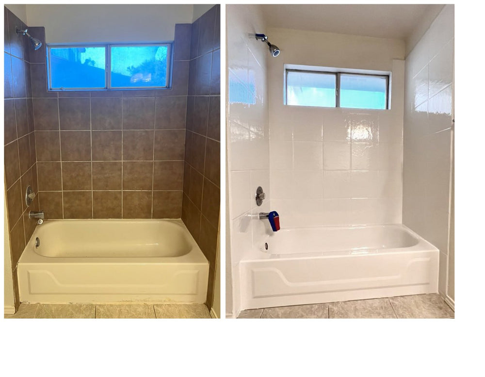 Tile surround refinishing or reglazing