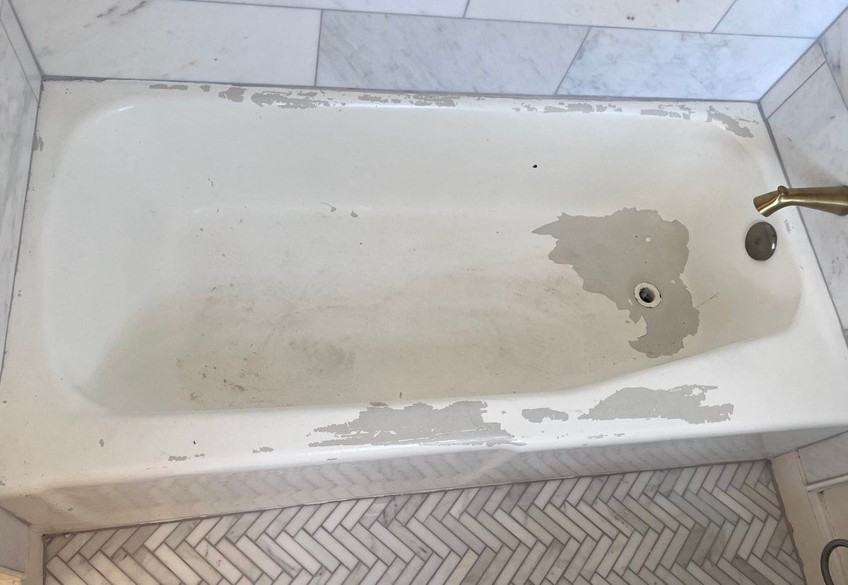 Before bathtub refinishing