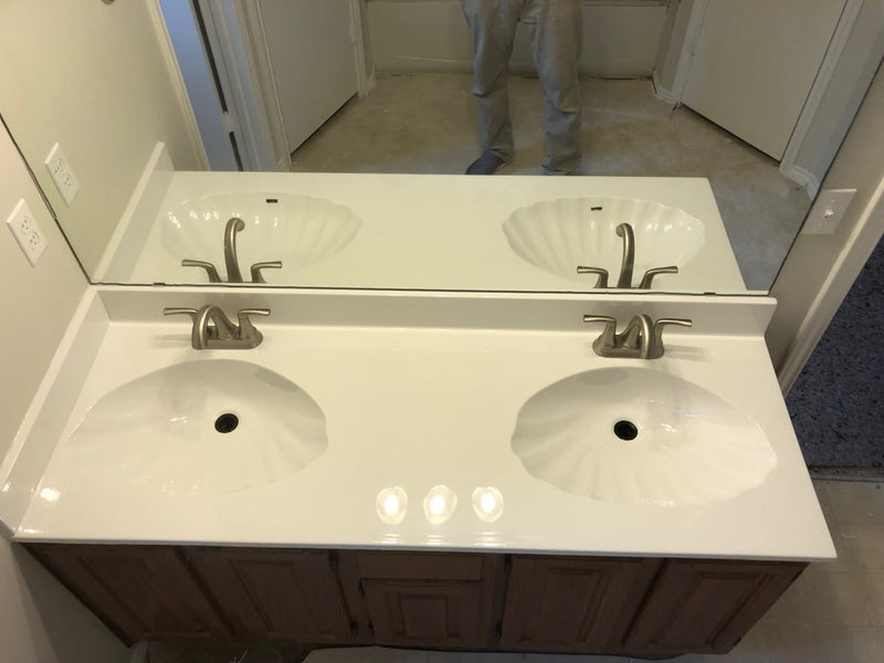 Kitchen or bathroom double bowl sink — after photo