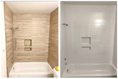 Tile surround refinishing or reglazing