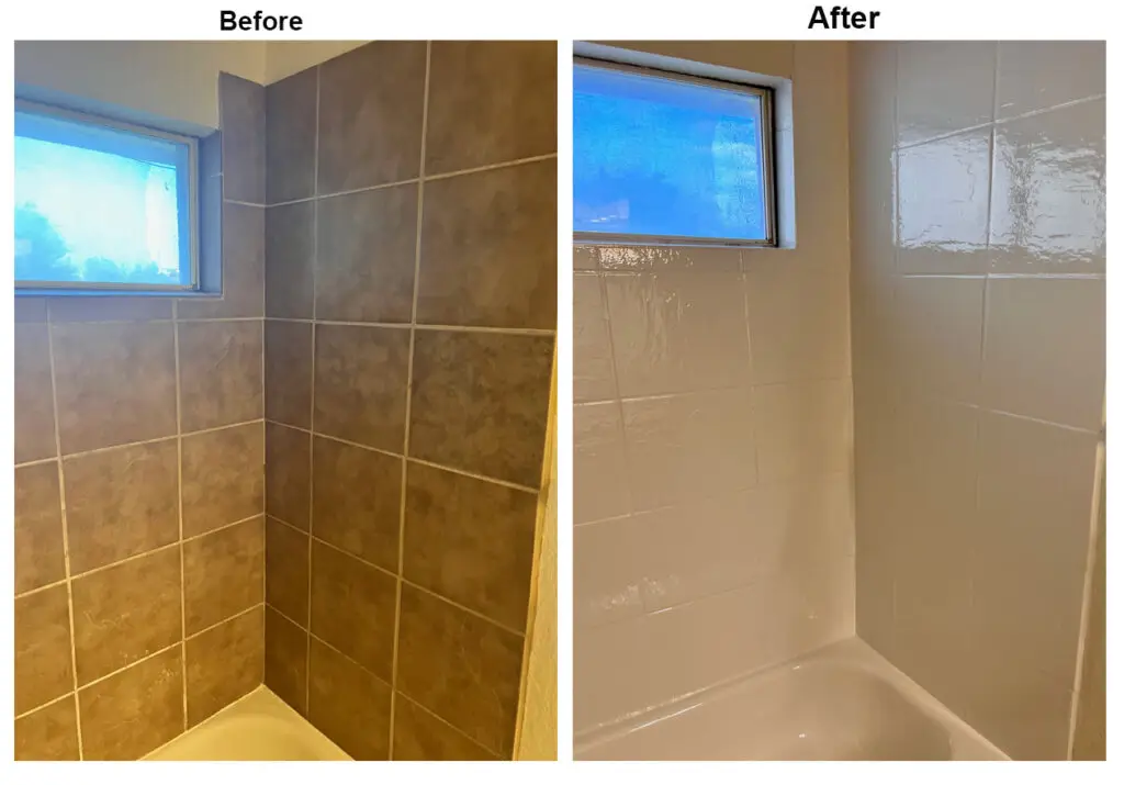 picture of before and after tile and tub refinishing